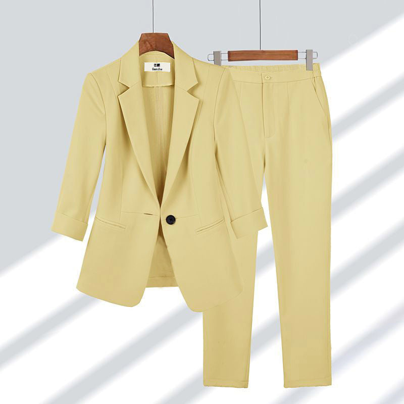 Classic Blazer Suit Set Tailored Jacket & Straight Pants