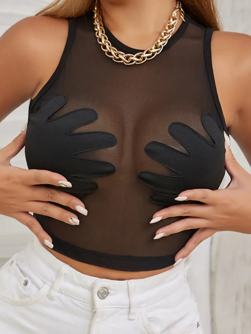 Sleeveless Sexy  See through Tank Top