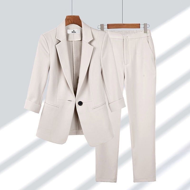 Classic Blazer Suit Set Tailored Jacket & Straight Pants