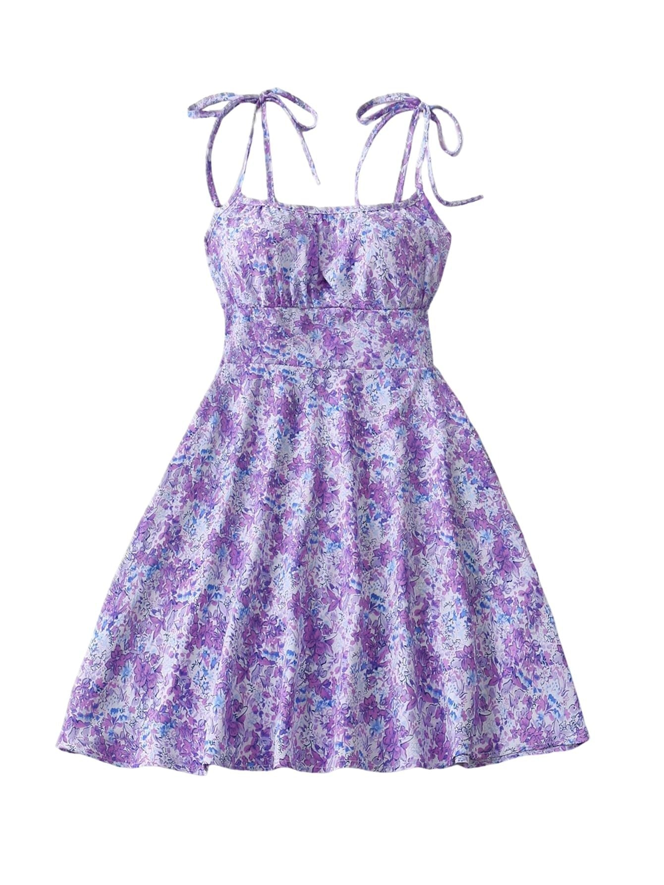 Floral Print A- Line Slimming Dress