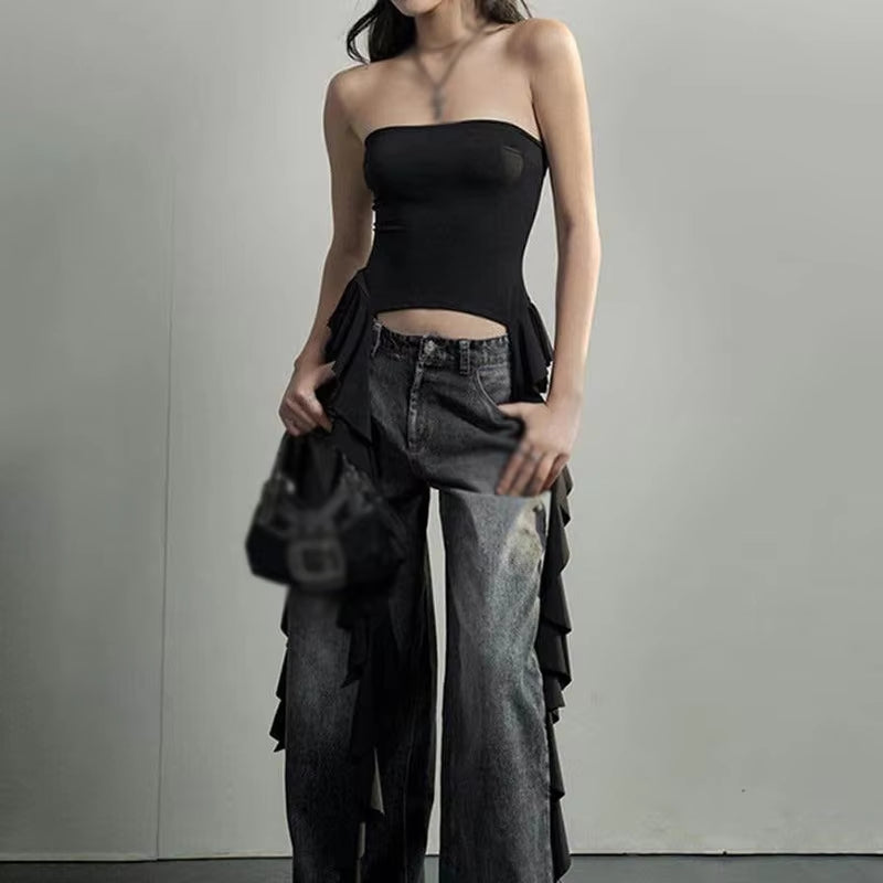  Ruffle Strapless Top