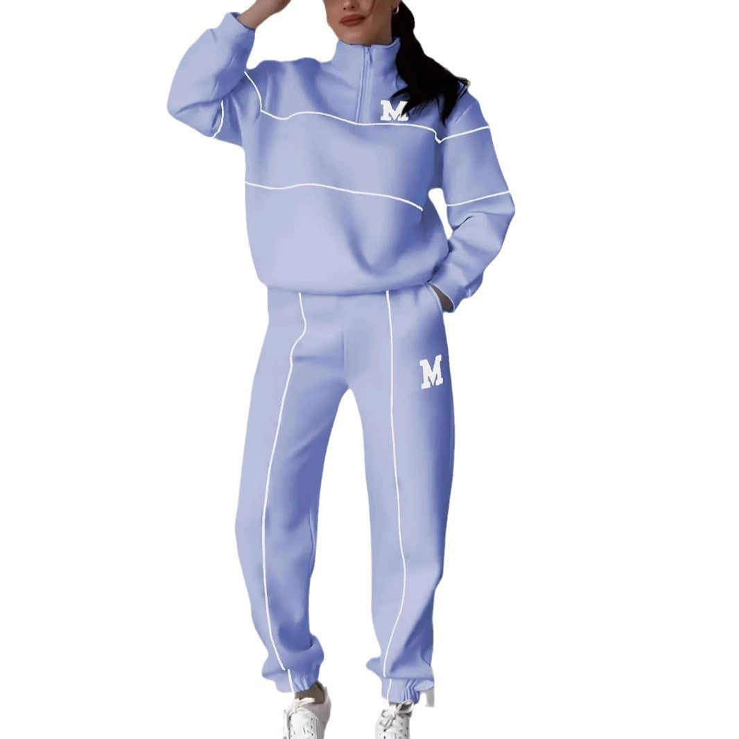 2-Piece Lounge Set Pullover Sweatshirt & Baggy Sweatpants