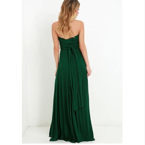 Women’s Multiway Maxi Dress, Backless Halterneck Bandage Floor-Length Boho Party Dress
