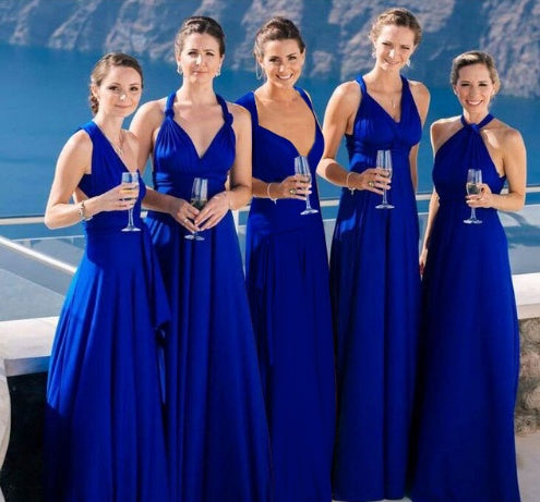 Women’s Multiway Maxi Dress, Backless Halterneck Bandage Floor-Length Boho Party Dress