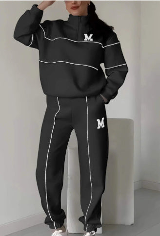 2-Piece Lounge Set Pullover Sweatshirt & Baggy Sweatpants
