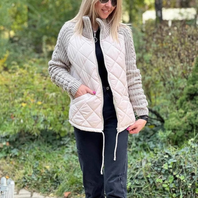 Stand Collar Cotton Jacket With Pockets