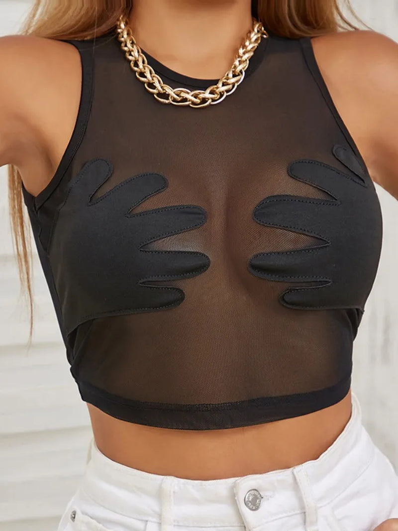 Sleeveless Sexy  See through Tank Top