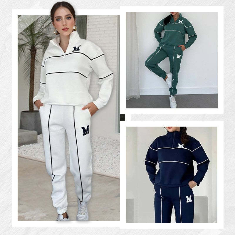 2-Piece Lounge Set Pullover Sweatshirt & Baggy Sweatpants