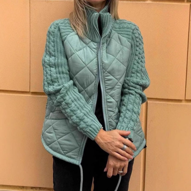 Stand Collar Cotton Jacket With Pockets