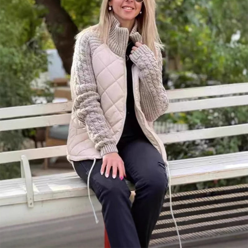 Stand Collar Cotton Jacket With Pockets