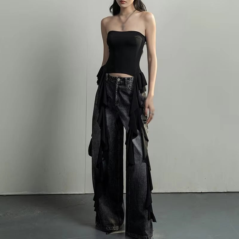  Ruffle Strapless Top
