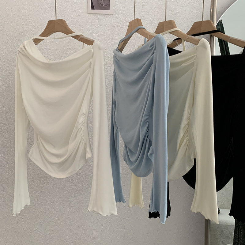 Women’s Slim Fit Long Sleeve T-Shirt, Solid Color Cotton Inner Top