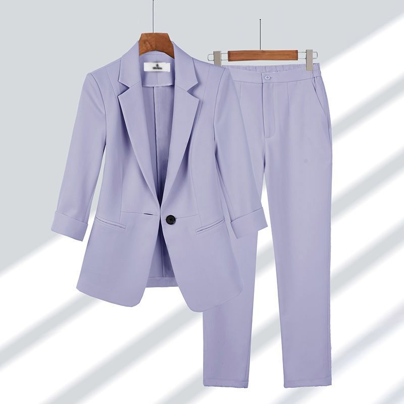 Classic Blazer Suit Set Tailored Jacket & Straight Pants