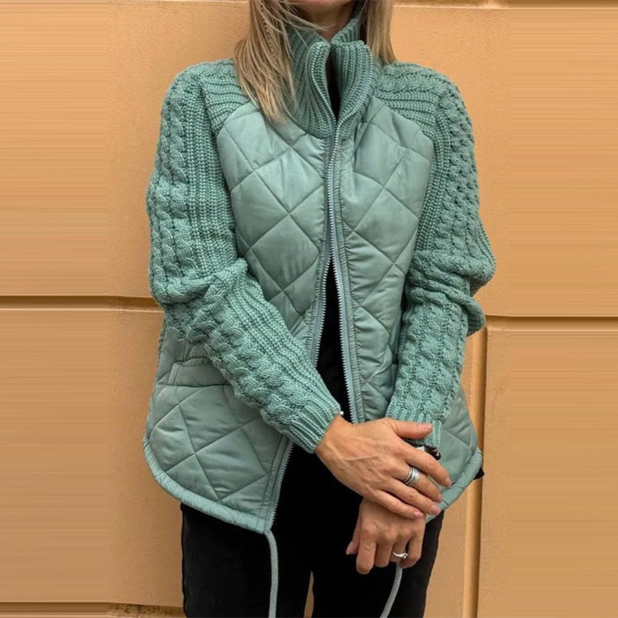 Stand Collar Cotton Jacket With Pockets