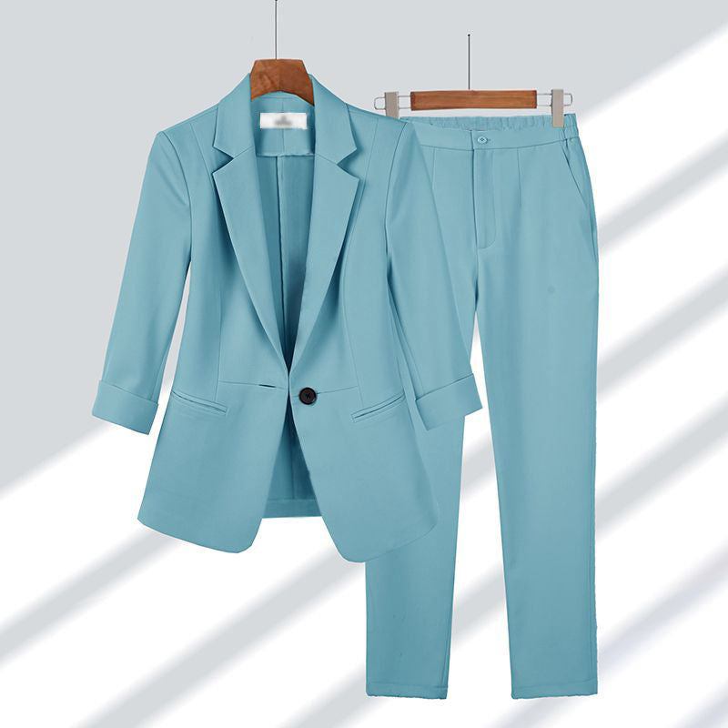 Classic Blazer Suit Set Tailored Jacket & Straight Pants