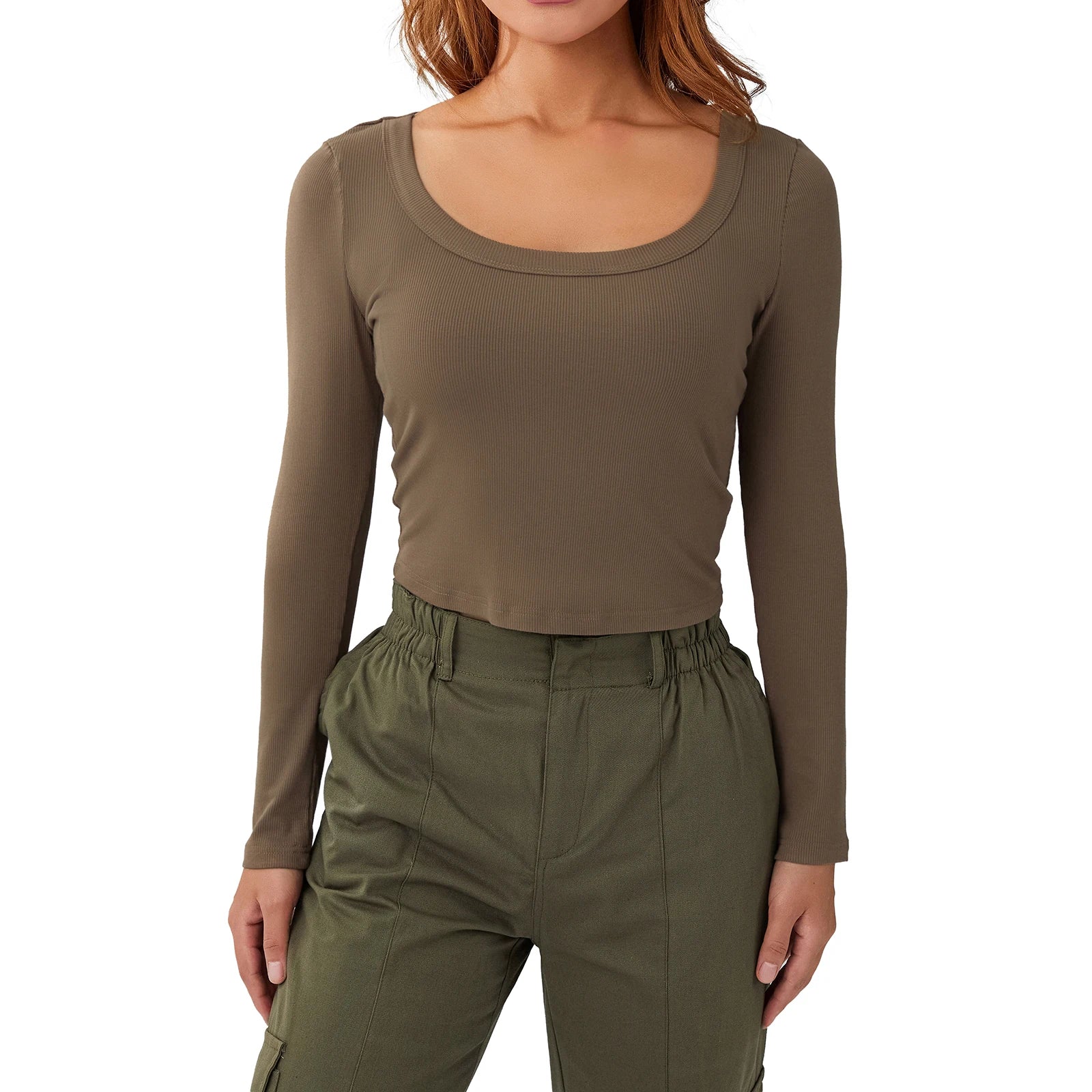 Scoop Neck Long Sleeve T-Shirts