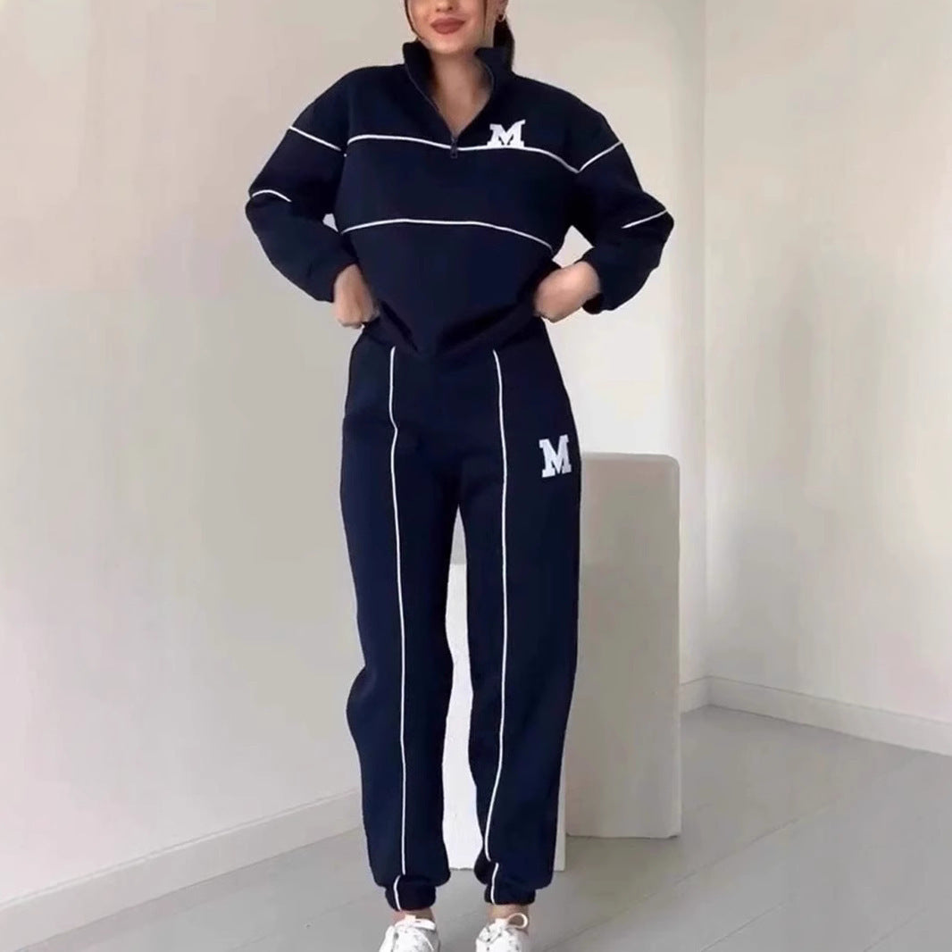 2-Piece Lounge Set Pullover Sweatshirt & Baggy Sweatpants