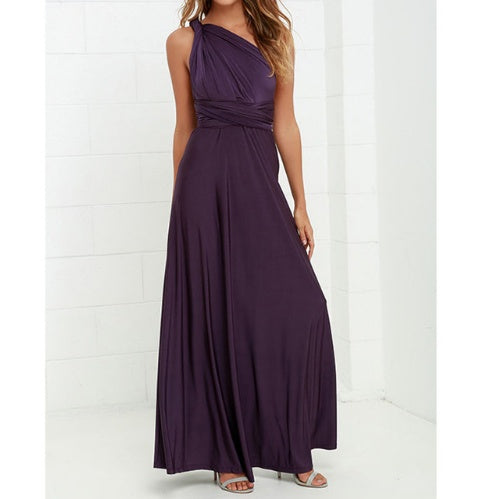 Women’s Multiway Maxi Dress, Backless Halterneck Bandage Floor-Length Boho Party Dress