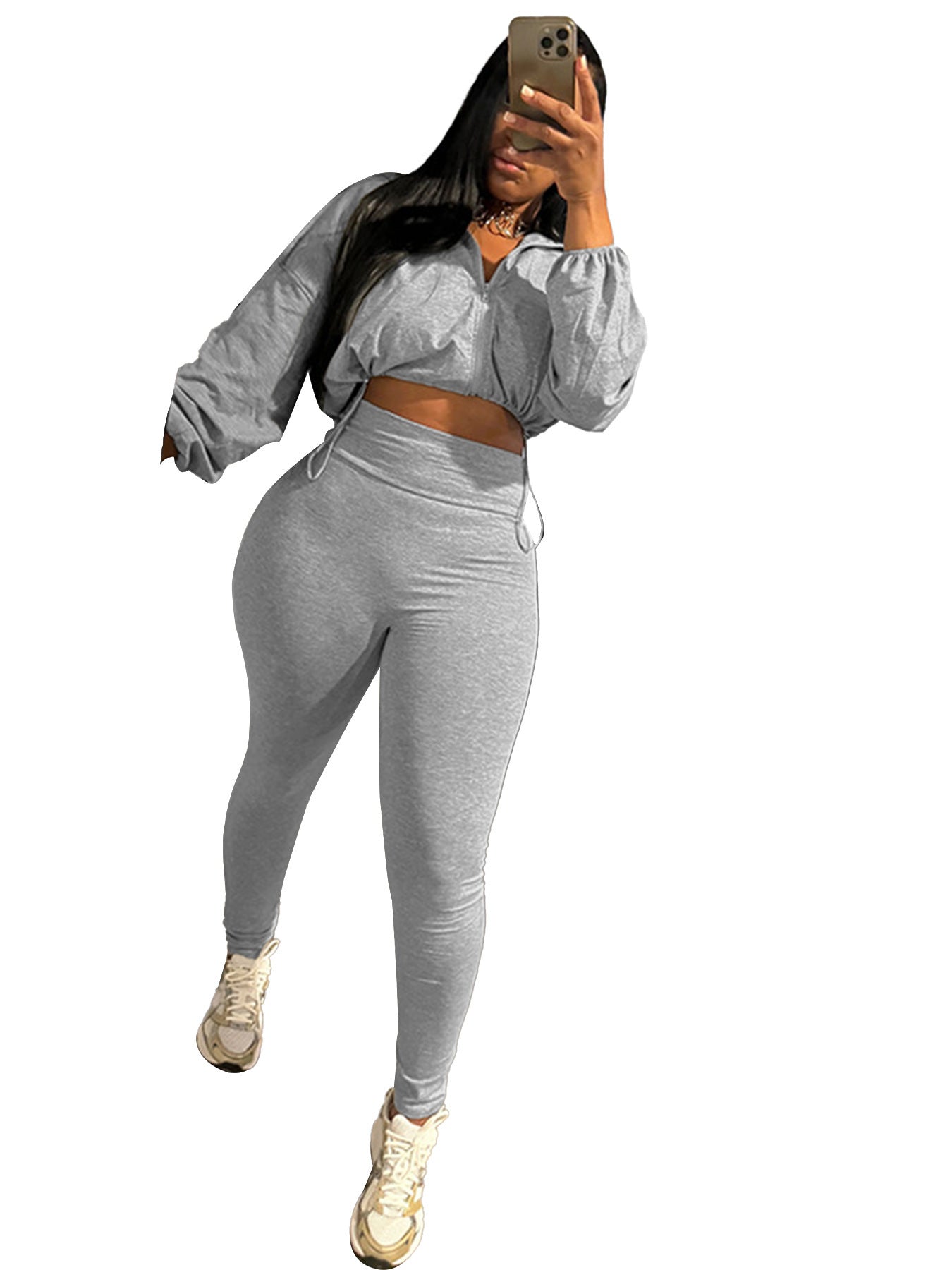 Sexy Drawstring Waist Cinching Two-piece Set