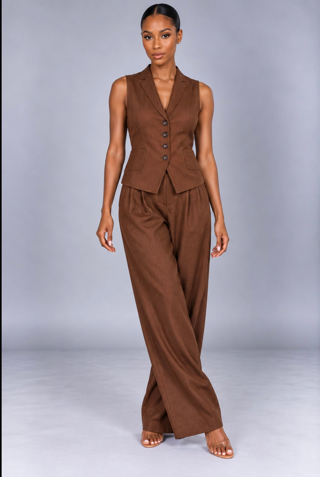Top & Loose Straight Trousers Set