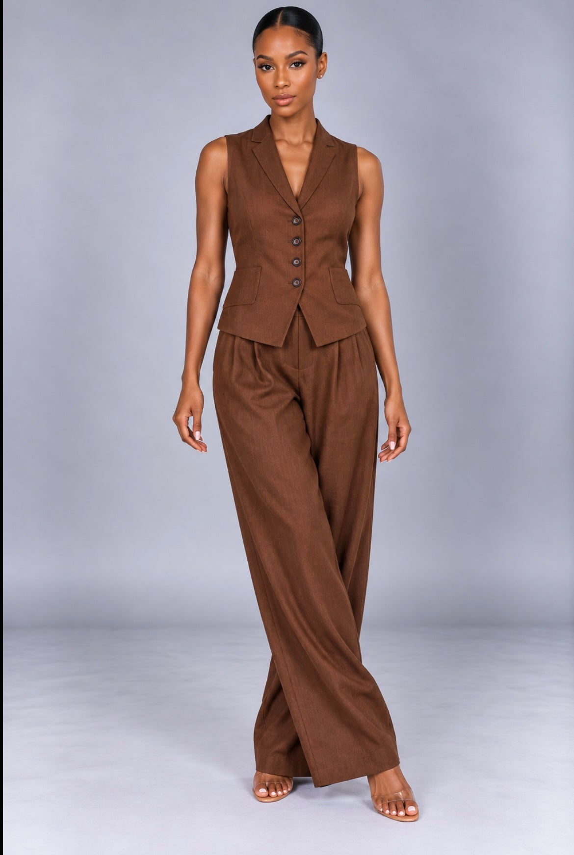 Top & Loose Straight Trousers Set