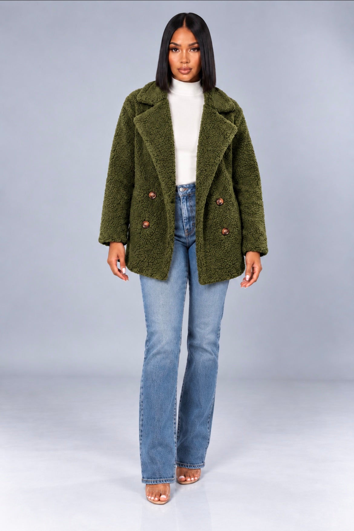 Loose Lapel Fluffy Winter Coat