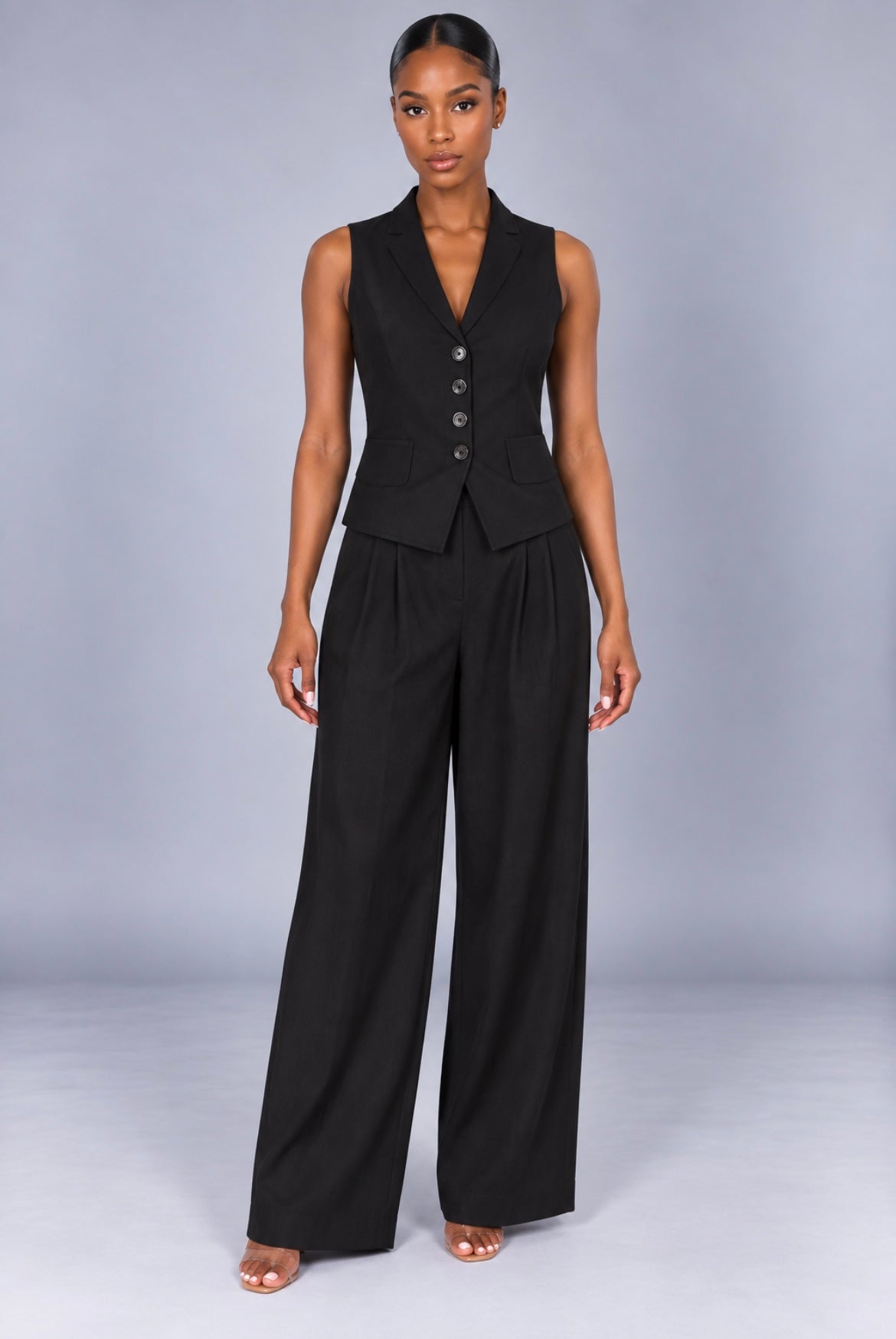 Top & Loose Straight Trousers Set