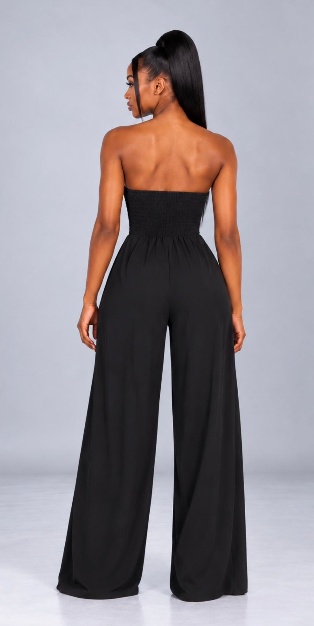 Strapless Jumpsuit, Backless Wide-Leg Tube Top Overalls