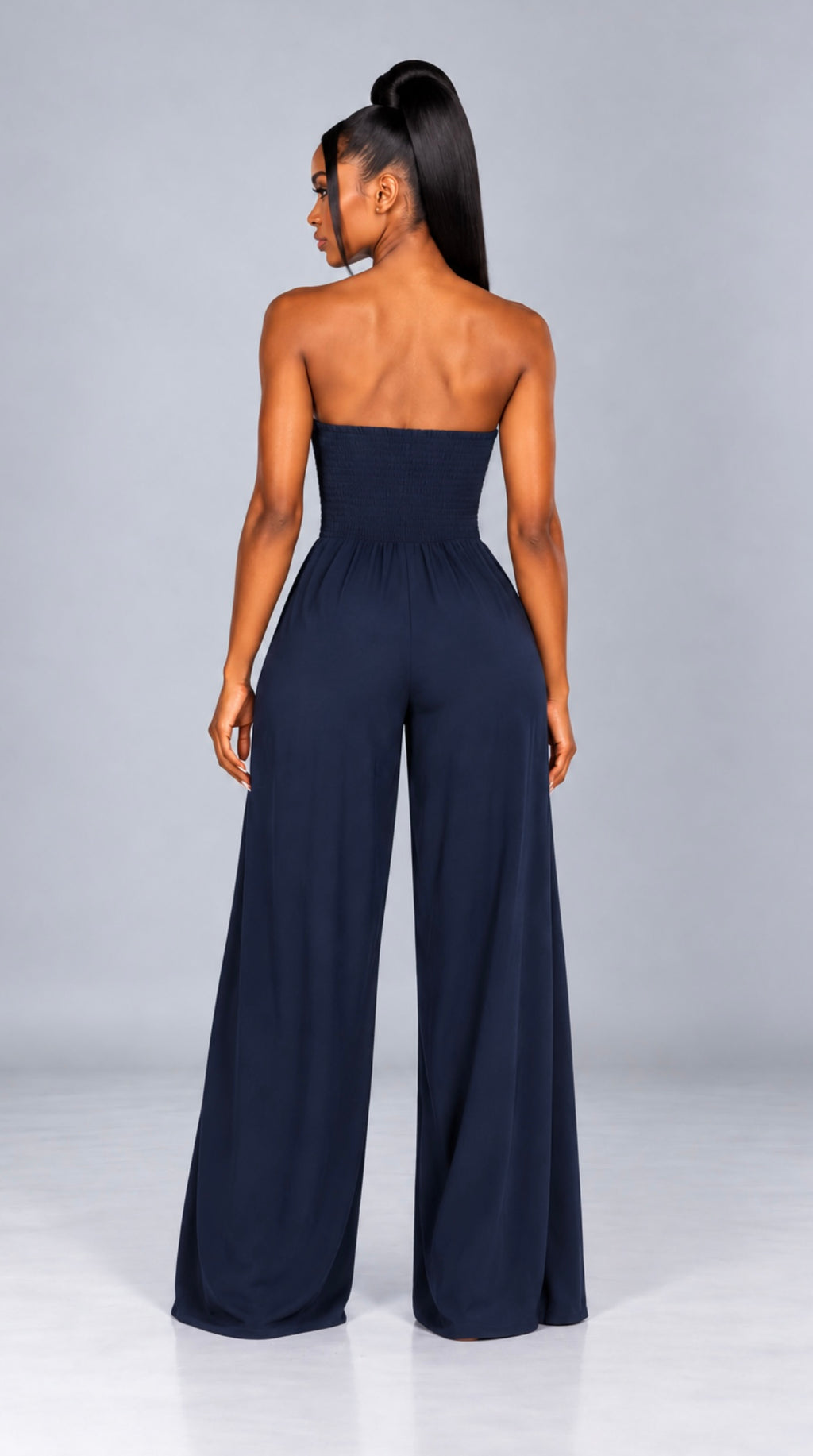 Strapless Jumpsuit, Backless Wide-Leg Tube Top Overalls
