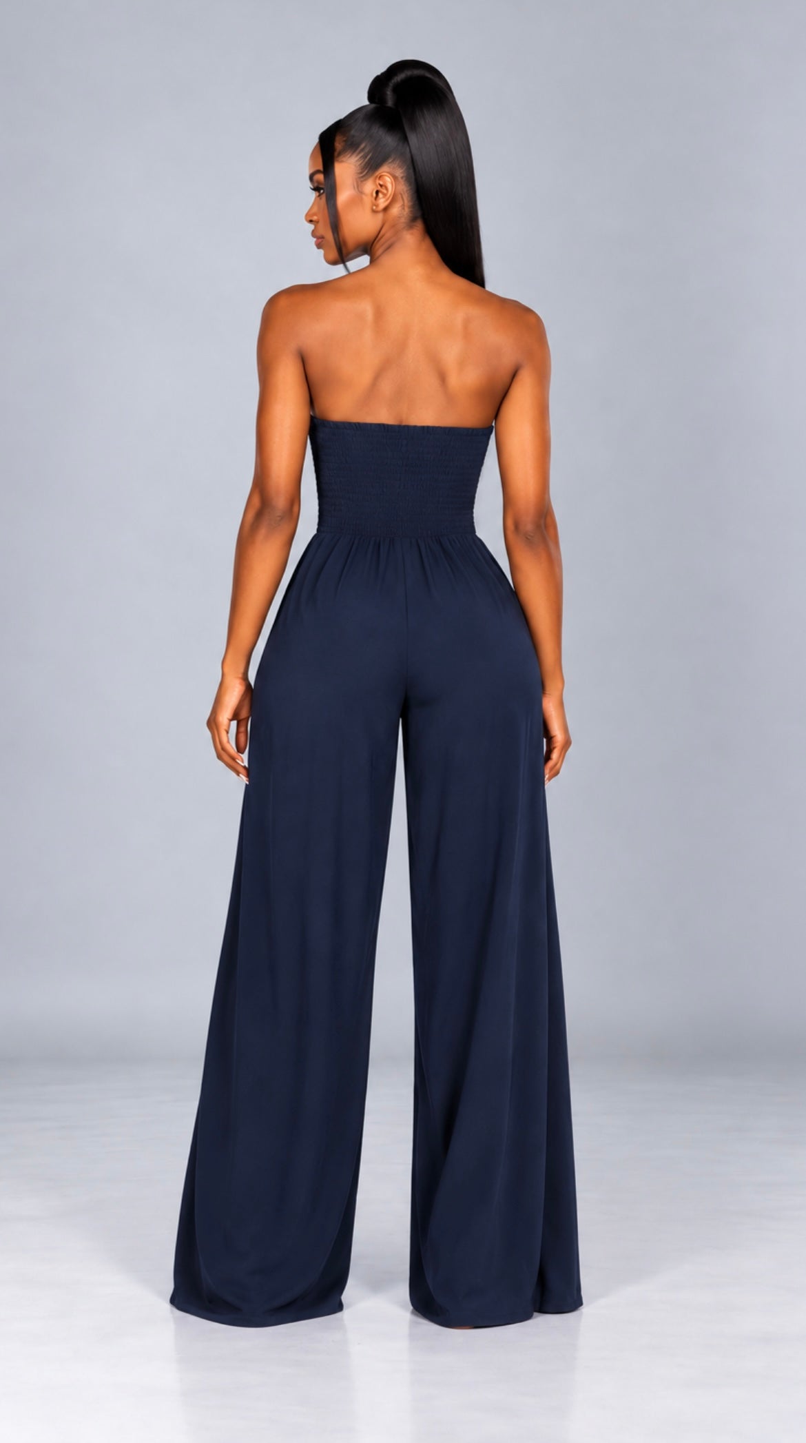 Strapless Jumpsuit, Backless Wide-Leg Tube Top Overalls
