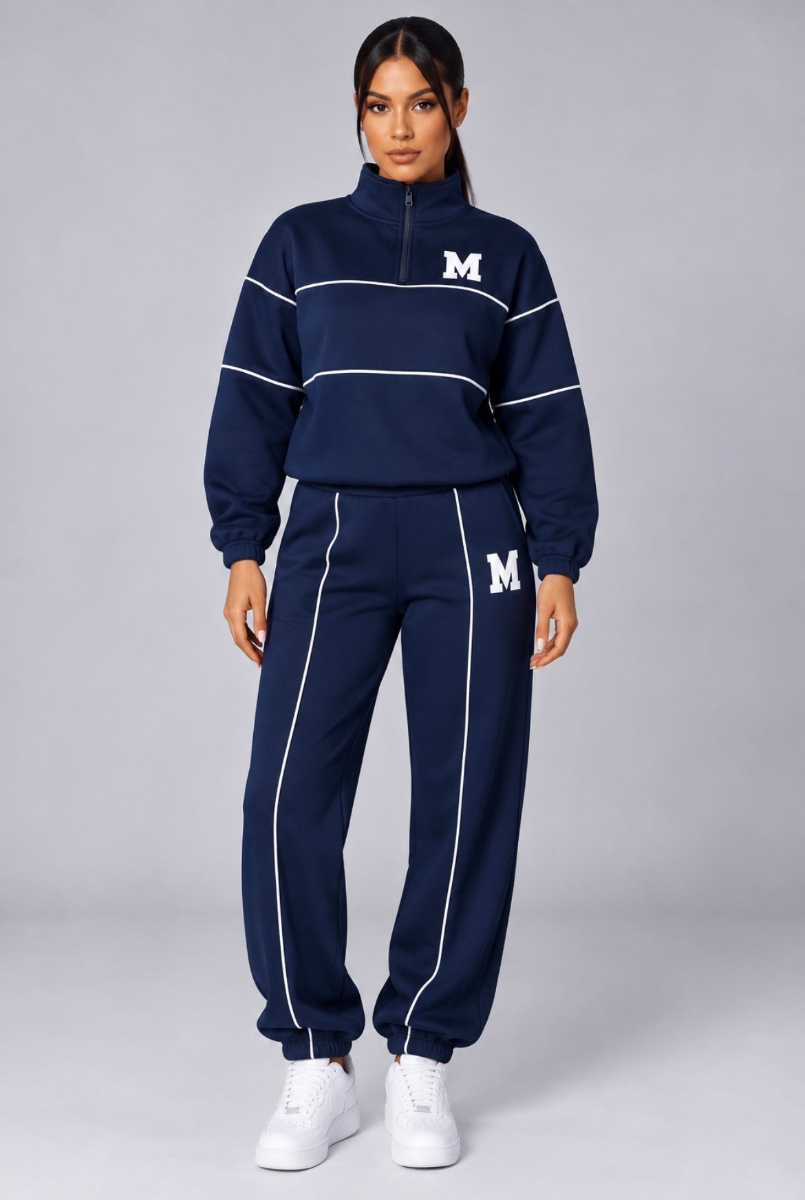 2-Piece Lounge Set Pullover Sweatshirt & Baggy Sweatpants