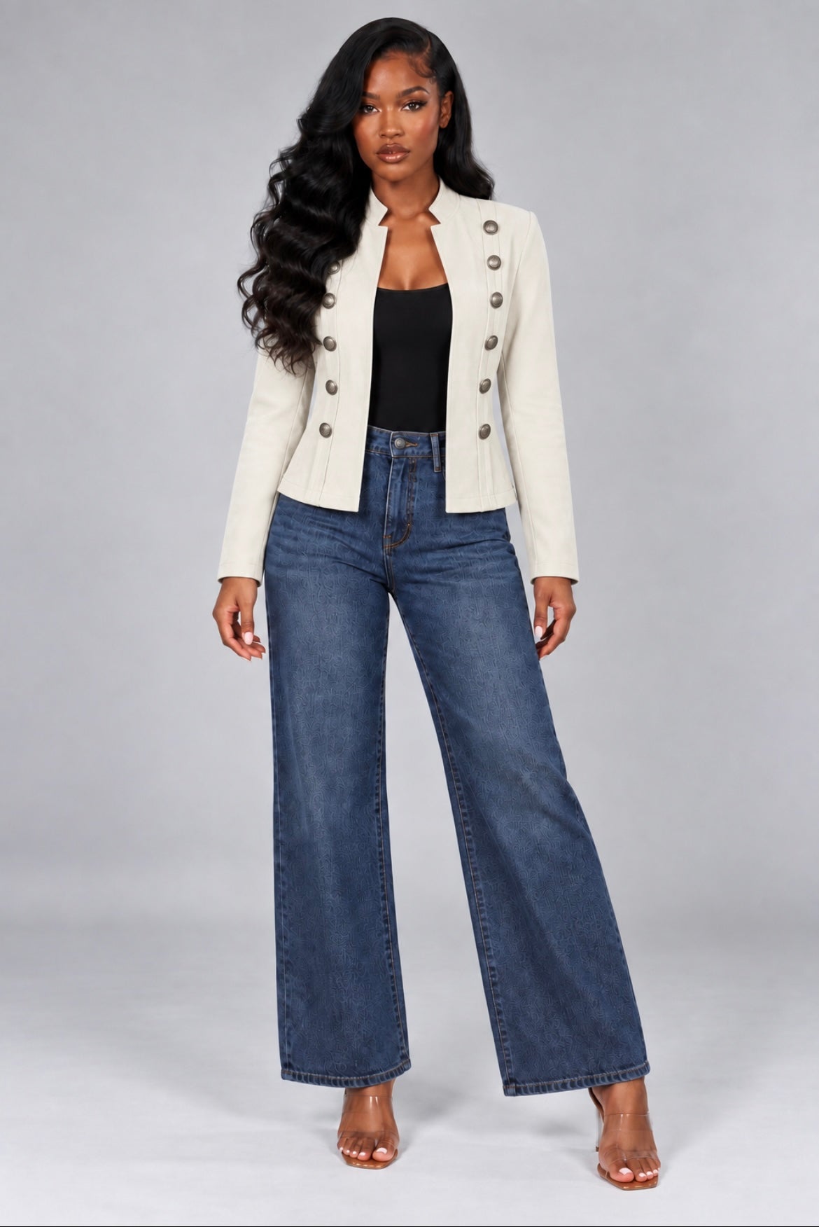 Double-Breasted Suede Jacket Retro Velvet Long-Sleeve Slim Fit Coat