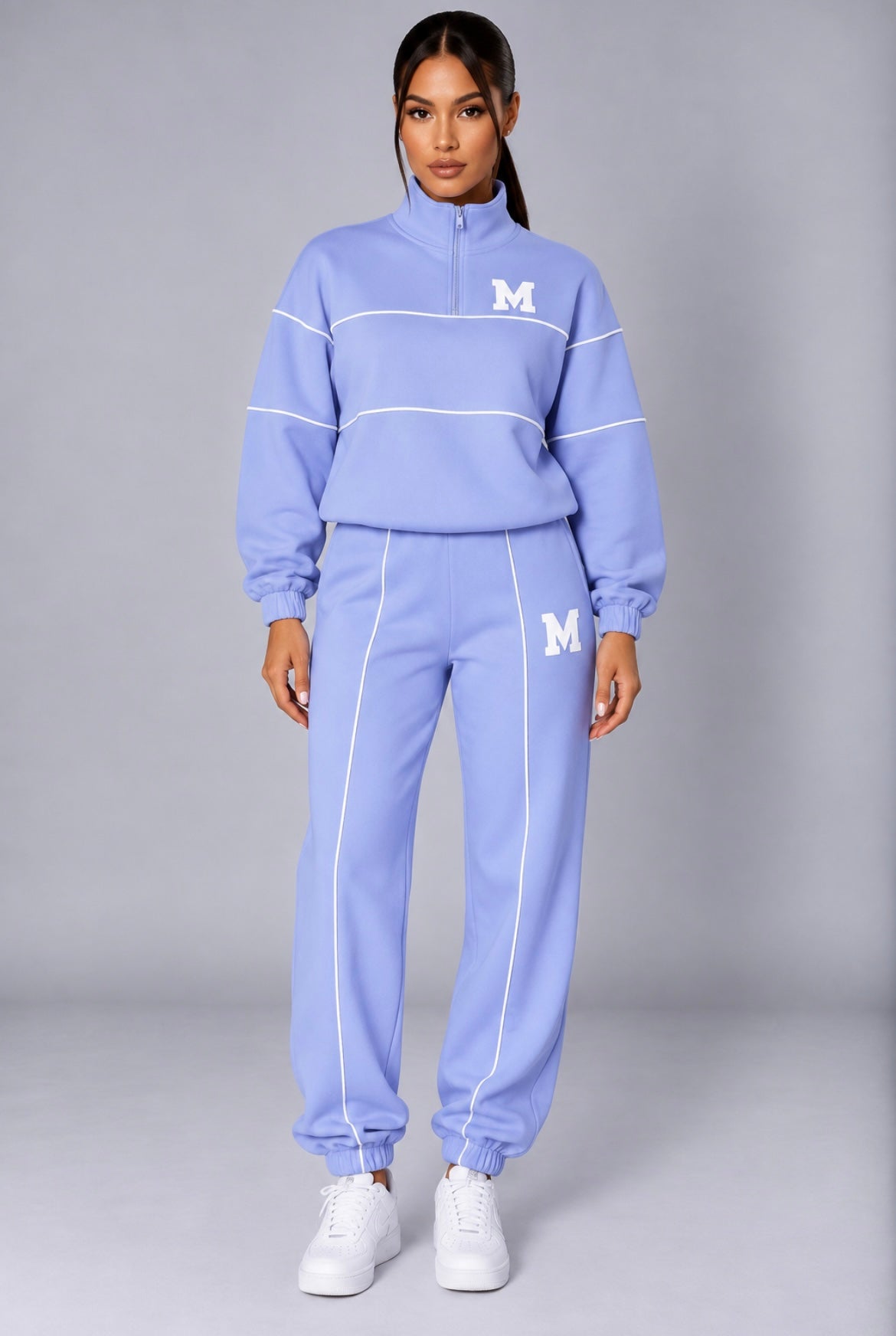 2-Piece Lounge Set Pullover Sweatshirt & Baggy Sweatpants