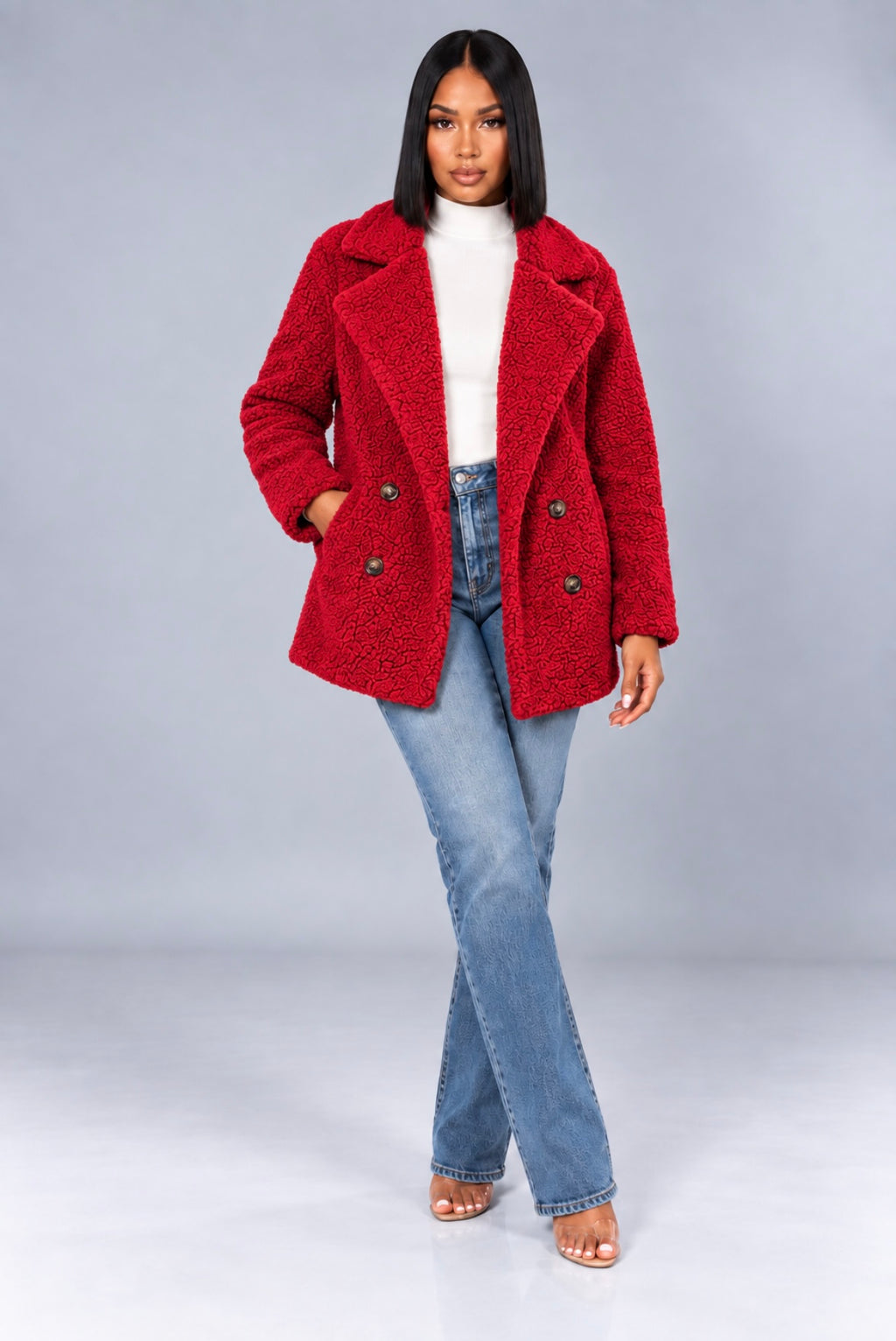 Loose Lapel Fluffy Winter Coat
