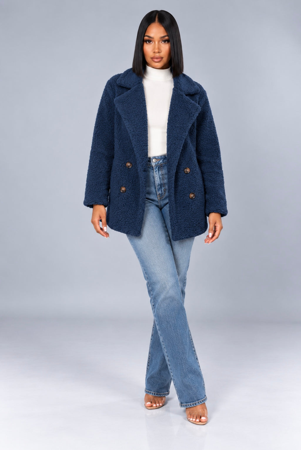 Loose Lapel Fluffy Winter Coat