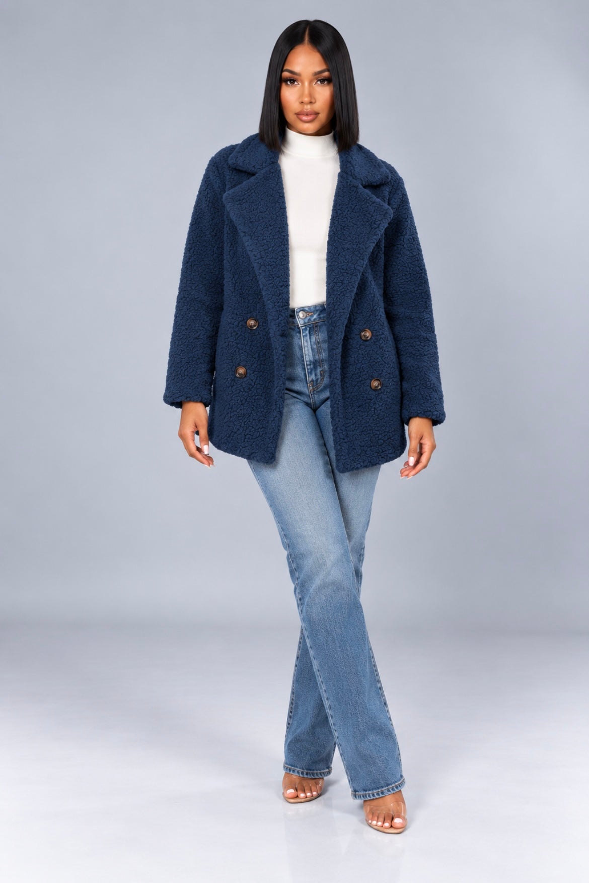 Loose Lapel Fluffy Winter Coat