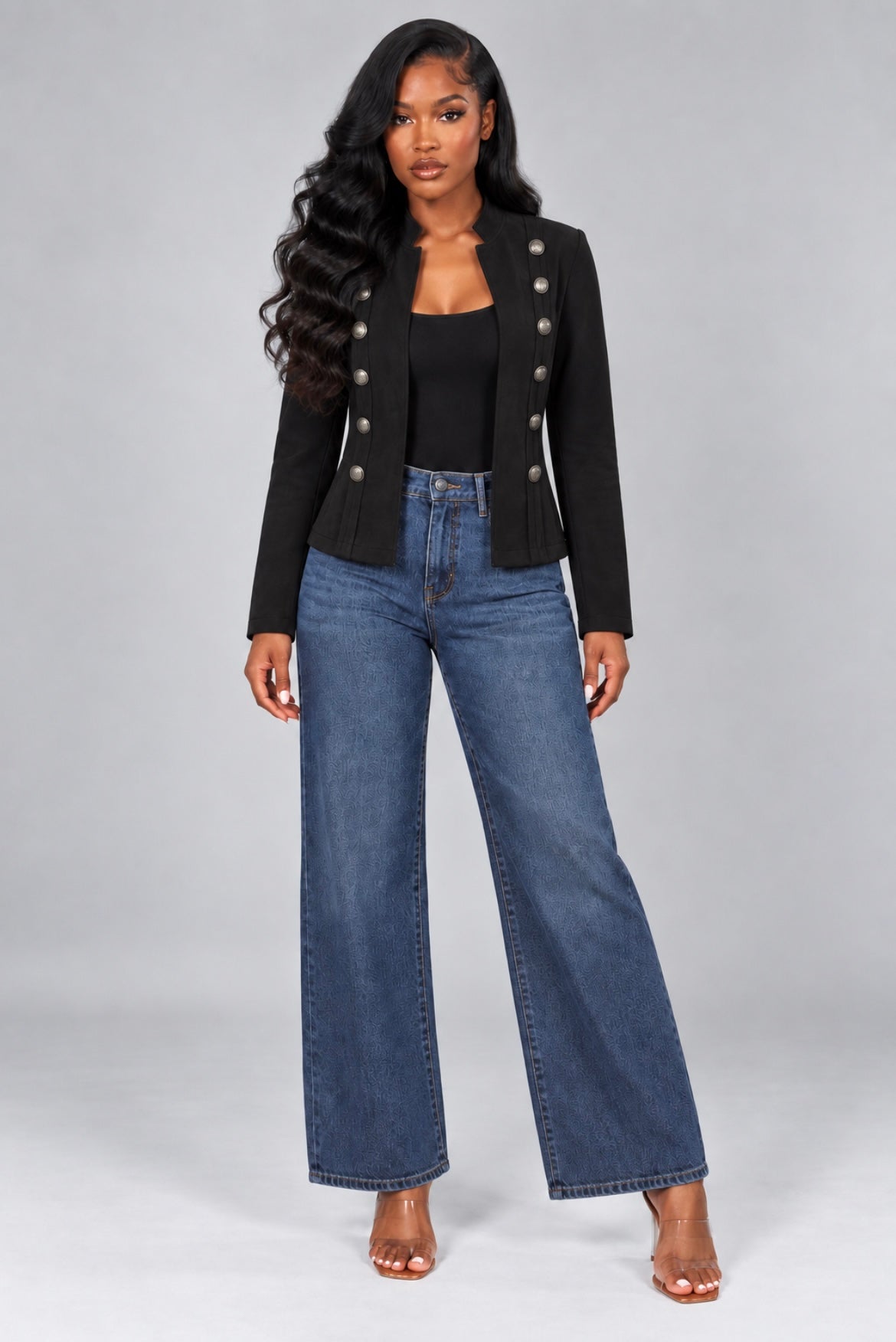 Double-Breasted Suede Jacket Retro Velvet Long-Sleeve Slim Fit Coat
