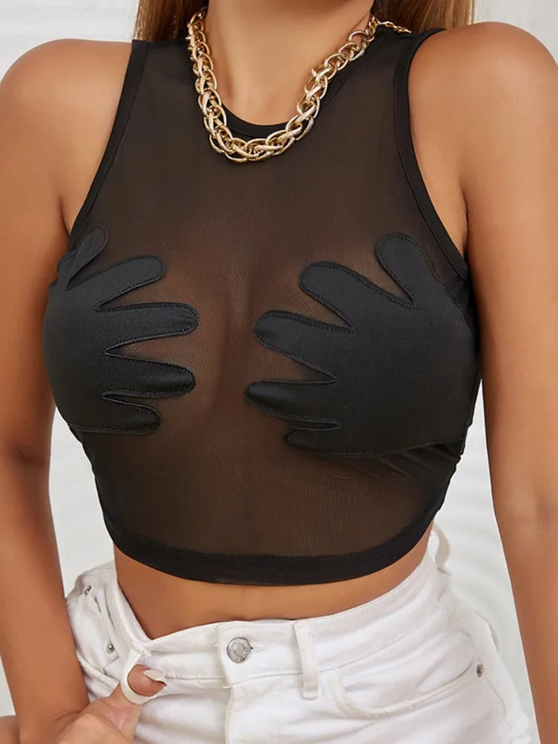 Sleeveless Sexy  See through Tank Top