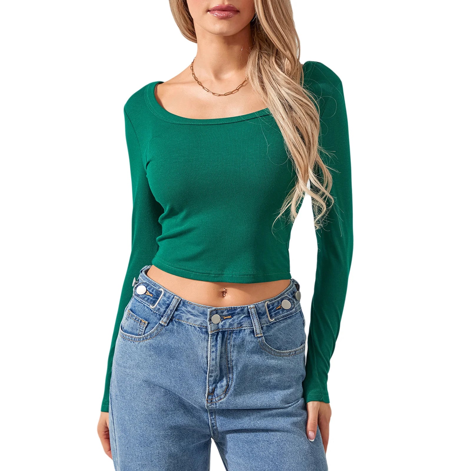 Scoop Neck Long Sleeve T-Shirts