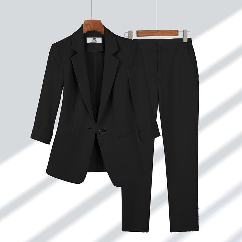 Classic Blazer Suit Set Tailored Jacket & Straight Pants
