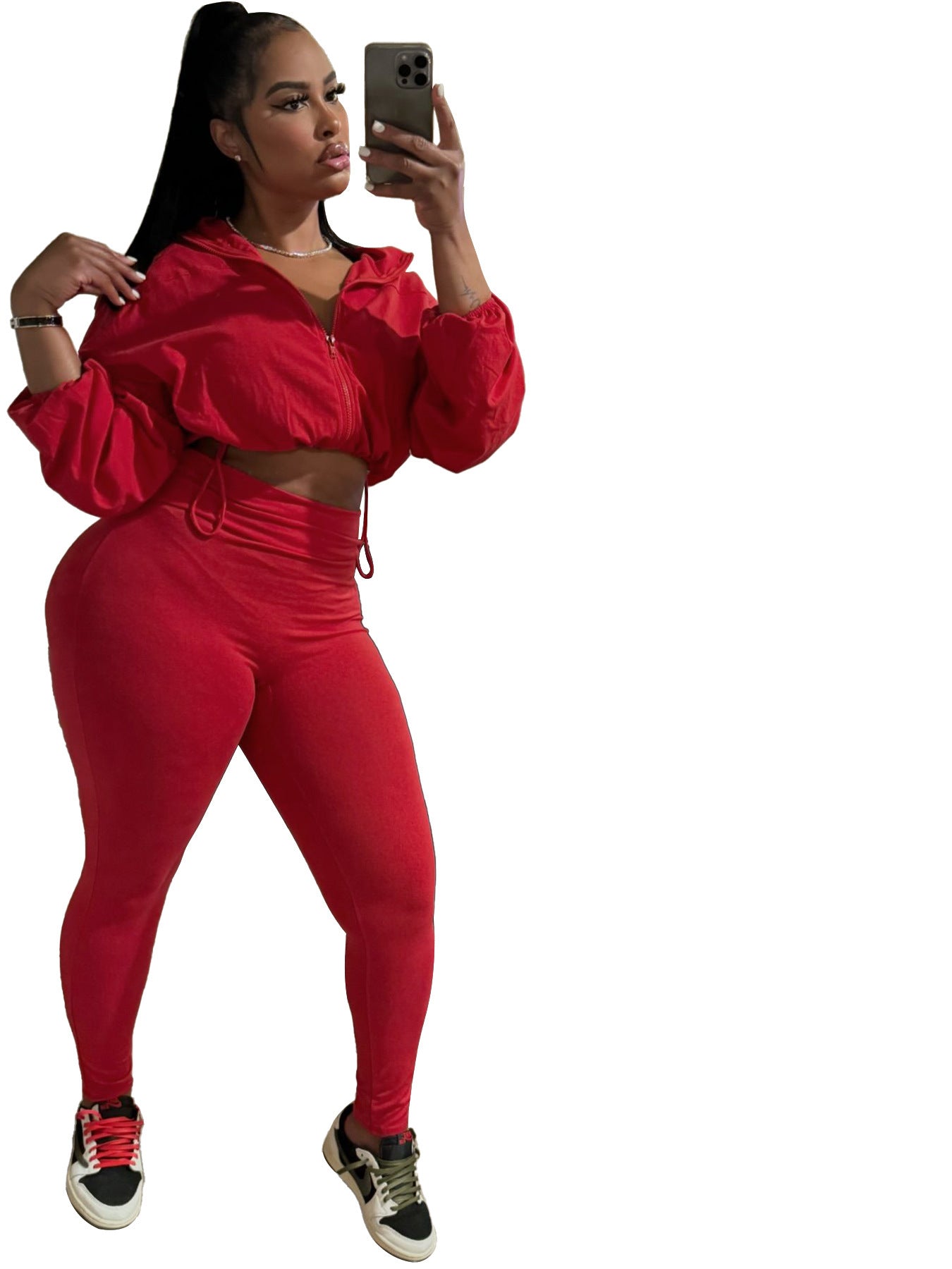 Sexy Drawstring Waist Cinching Two-piece Set