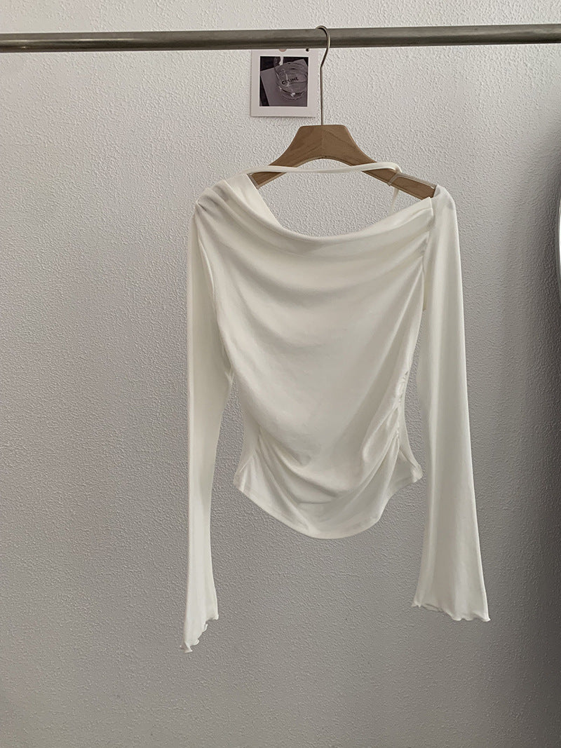 Women’s Slim Fit Long Sleeve T-Shirt, Solid Color Cotton Inner Top