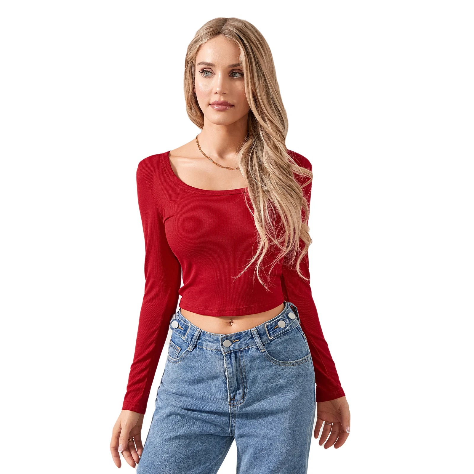 Scoop Neck Long Sleeve T-Shirts