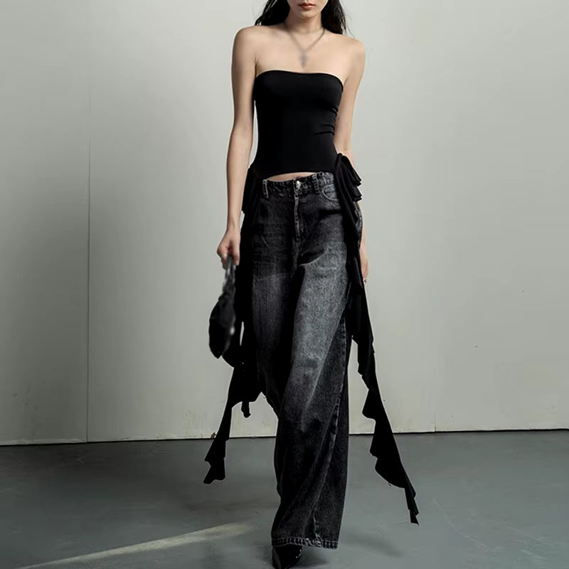  Ruffle Strapless Top