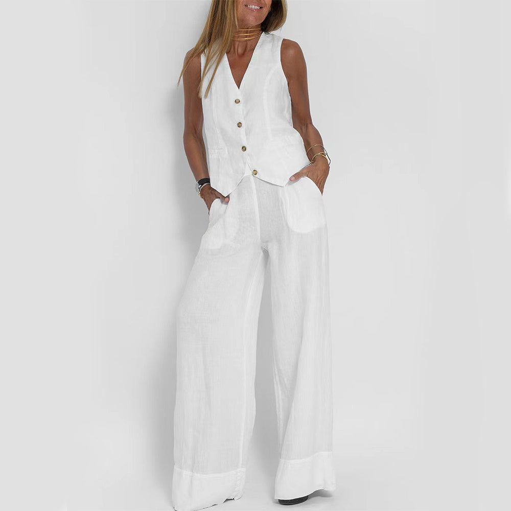 Top & Loose Straight Trousers Set