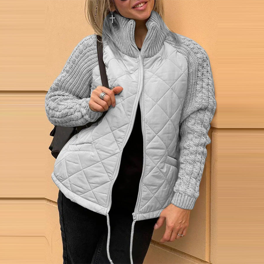 Stand Collar Cotton Jacket With Pockets