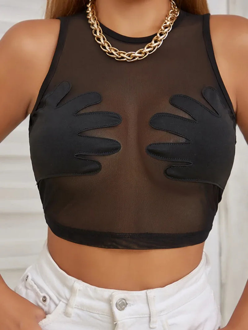 Sleeveless Sexy  See through Tank Top