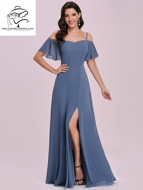 Off Shoulder A-Line Floor Length Bridesmaid Dresses