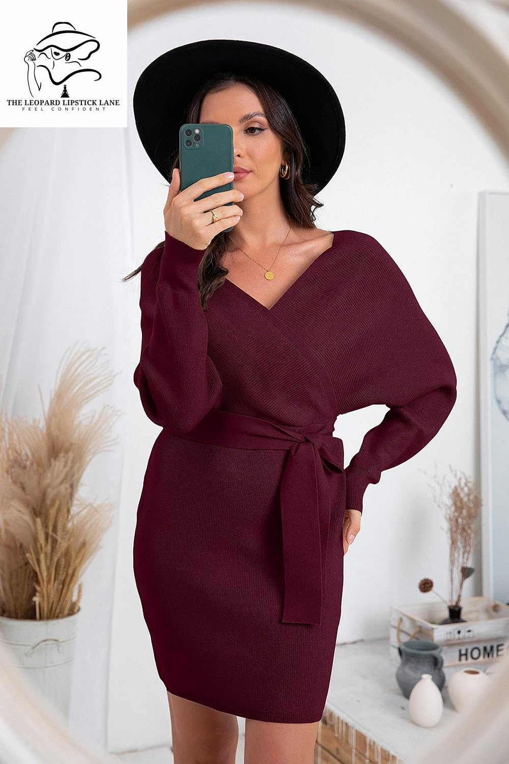 V Neck Batwing Backless Bodycon